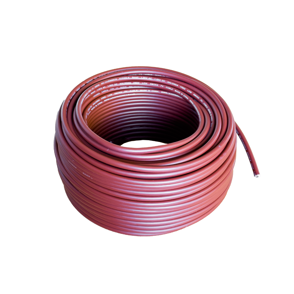 Solarkabel 50 m, rot (6 mm², H1Z2Z2-K, ohne Anschlüsse) von Leader