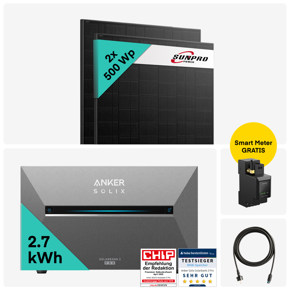 Yuma x Anker - 1000W Balkonkraftwerk mit SOLIX Solarbank 3 PRO von Yuma x Anker