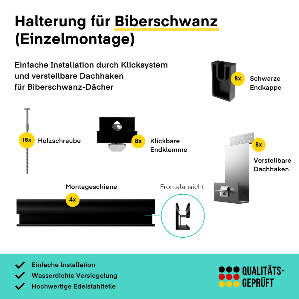 Yuma Roof (1000+) Biberschwanz-Dach Einzelmontage von yumide.com