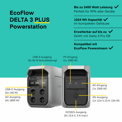EcoFlow DELTA 3 Plus Tragbare Powerstation von EcoFlow