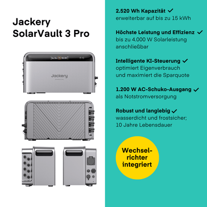 Yuma x Jackery - 920 W Balkonkraftwerk mit SolarVault 3 Pro von Yuma x Jackery