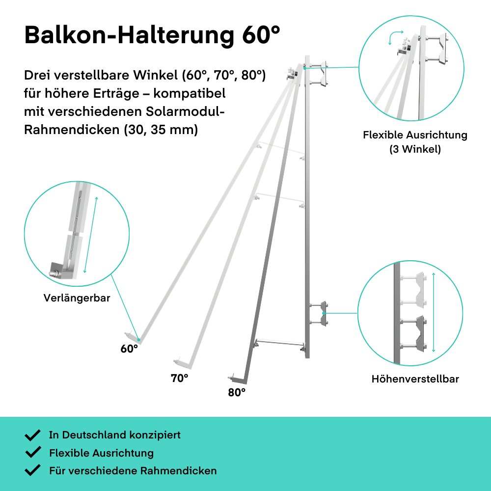 Halterung Yuma Balcony 60° (Balkonmontage) von Yuma GmbH
