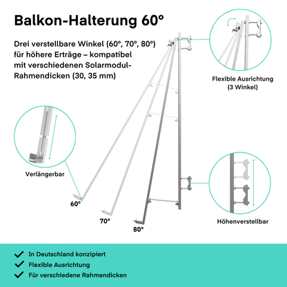 Halterung Yuma Balcony 60° (Balkonmontage) von Yuma GmbH