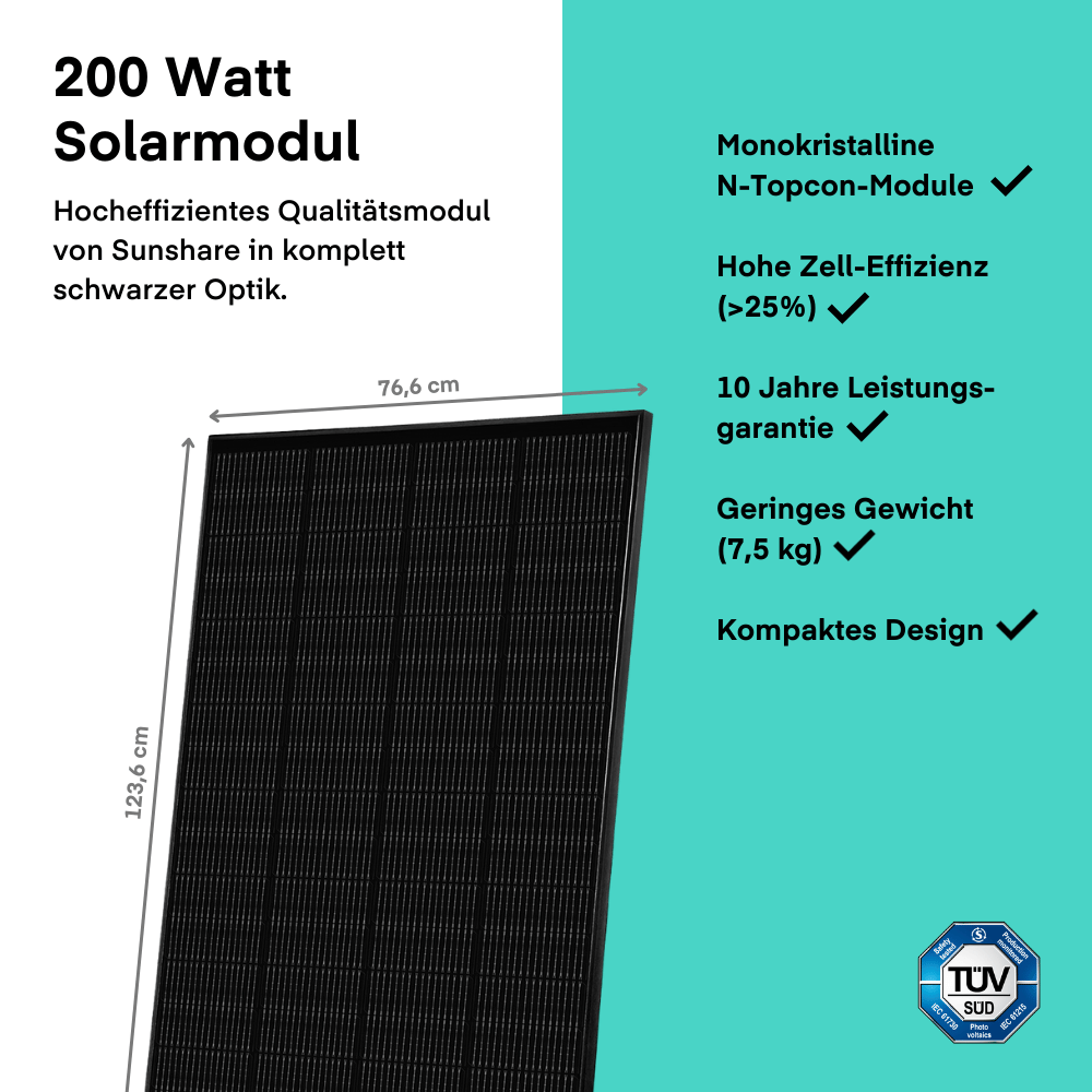 Sunshare Balkonkraftwerk mit Sunshare Glory 800W Gitterbalkon von yumide.com