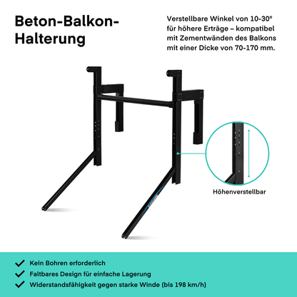 Sunshare Balkonkraftwerk mit Sunshare Glory 800W Betonbalkon von yumide.com