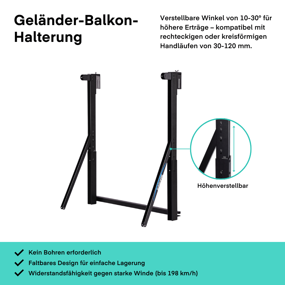Sunshare Balkonkraftwerk mit Sunshare Glory 800W Gitterbalkon von yumide.com