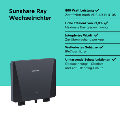 Sunshare Balkonkraftwerk 800W Betonbalkon von Sunshare
