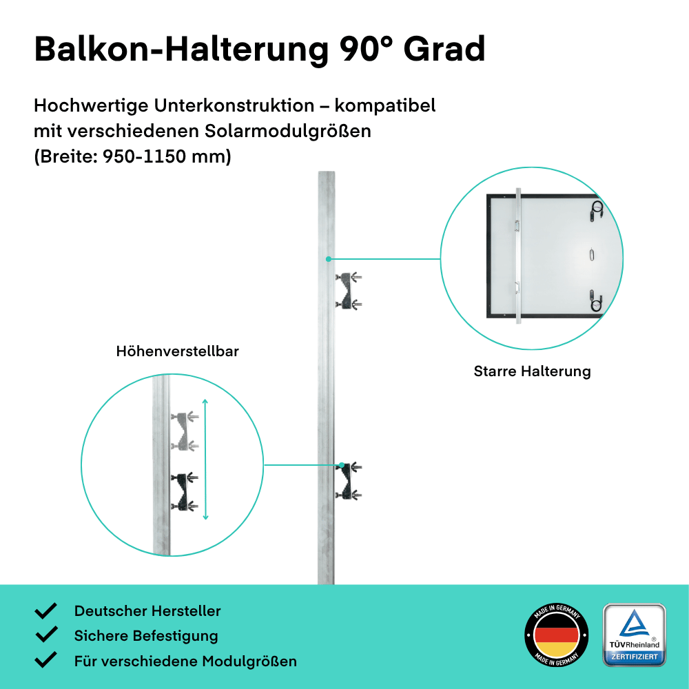 Montagesystem - Yuma Balcony 90° von yumide.com