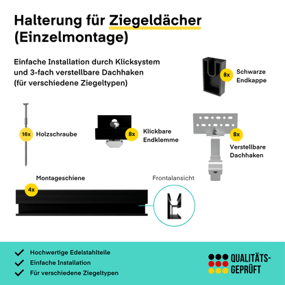 Yuma Roof (920+) Ziegeldach-Einzelmontage Bifazial von yumide.com