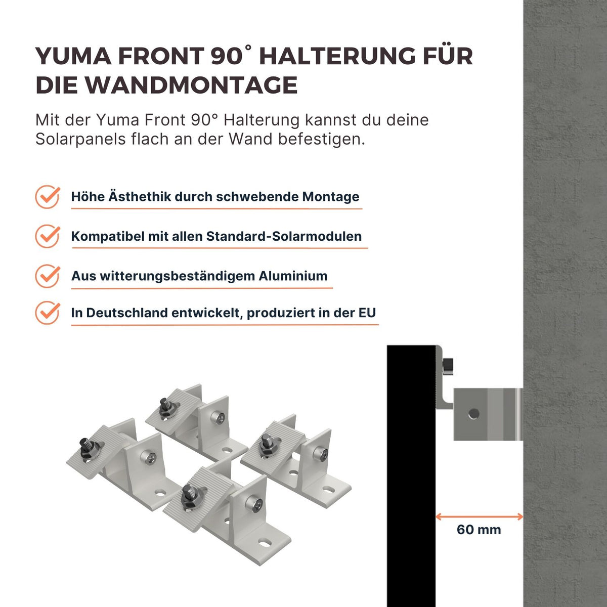 Montagesystem Front 90° von Yuma GmbH
